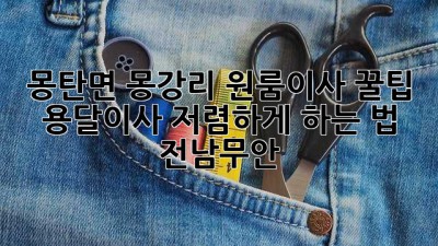 몽탄면 몽강리 원룸이사 꿀팁🍯 용달이사 저렴하게 하는 법! #전남무안
