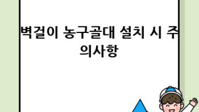 아파트 벽걸이 농구골대 설치 완벽 가이드🏀